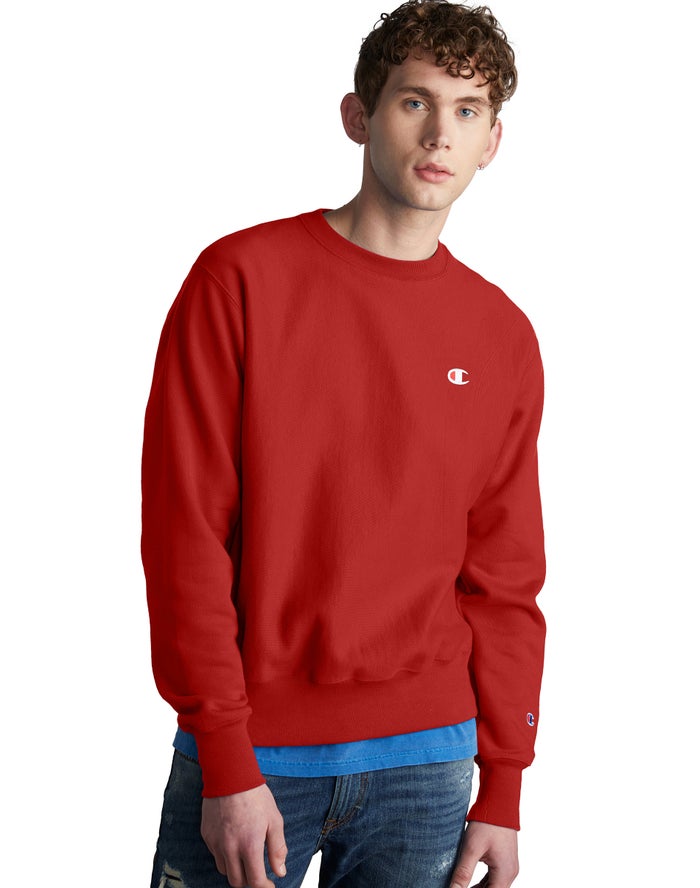 Champion Reverse Weave Crew Sweatshirt Heren - Rood - Belgie 7520BHPTS